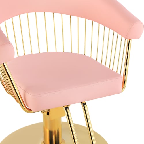 Silla Estetica Gold Circular Ajustable Giro 360 Rosa