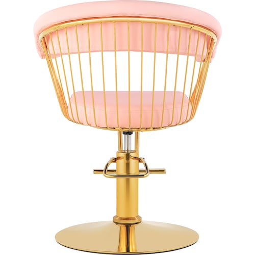 Silla Estetica Gold Circular Ajustable Giro 360 Rosa
