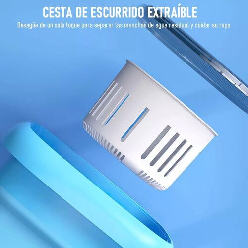Mini Lavadora Portatil En Cubeta Plegable Con Centrifugado.