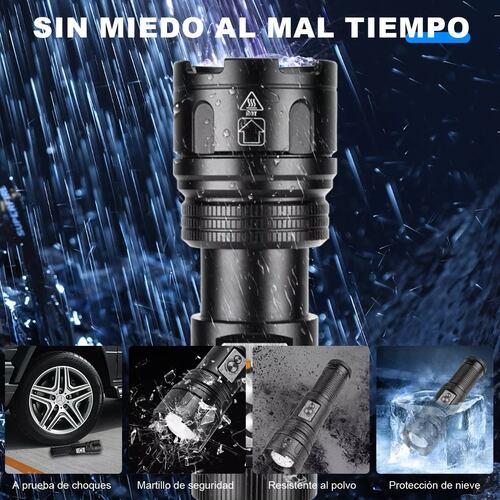 Lámpara Táctica Led Linterna 180000 Lúmenes 10 Modos 1500m