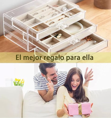 Joyero Organizador Cajas De Joyería Joyas Estuche, 3 Cajones