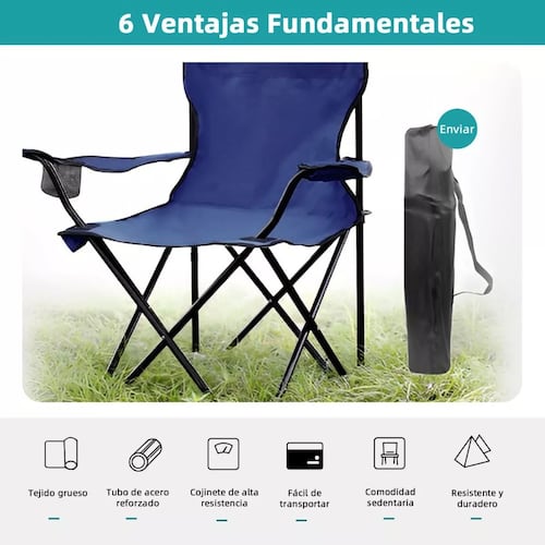 Silla Para Playa Alberca Camping Y Pesca Portatil Plegable.