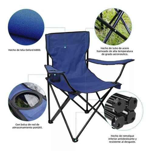 Silla Para Playa Alberca Camping Y Pesca Portatil Plegable.
