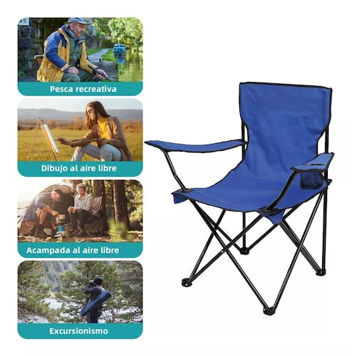 Silla Para Playa Alberca Camping Y Pesca Portatil Plegable.