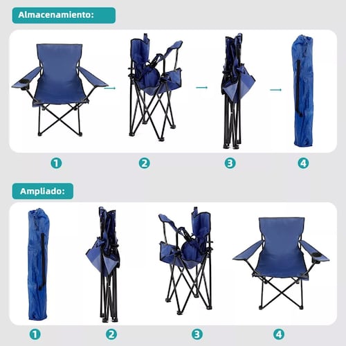 Silla Para Playa Alberca Camping Y Pesca Portatil Plegable.