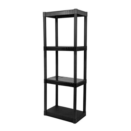 Estante Plástico, 4 Repisas, Negro