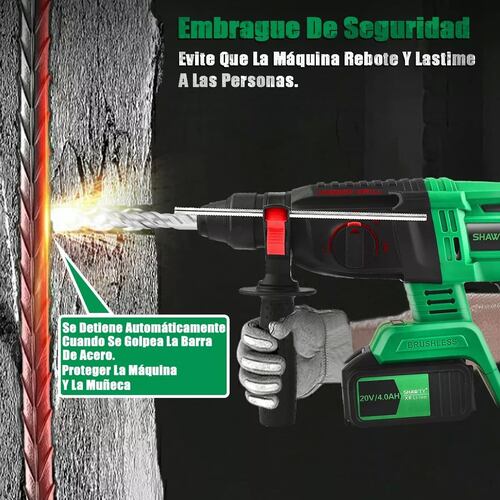 Rotomartillo Inalámbrico Taladro Sds-plus Shawty C/2 Batería.