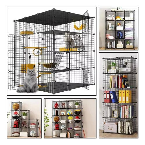 Diy Gran Interior Pequeño Animal Gato Perro Cerca Jaula3*3*4