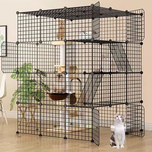 Diy Gran Interior Pequeño Animal Gato Perro Cerca Jaula3*3*4