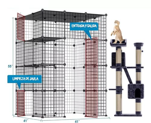 Diy Gran Interior Pequeño Animal Gato Perro Cerca Jaula3*3*4