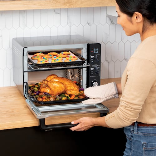 Horno de mesa eléctrico  Ninja Foodi DCT401 12 en 1 negro, FlexDoor, sin aceite 