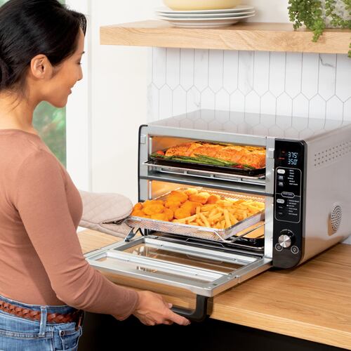 Horno de mesa eléctrico  Ninja Foodi DCT401 12 en 1 negro, FlexDoor, sin aceite 