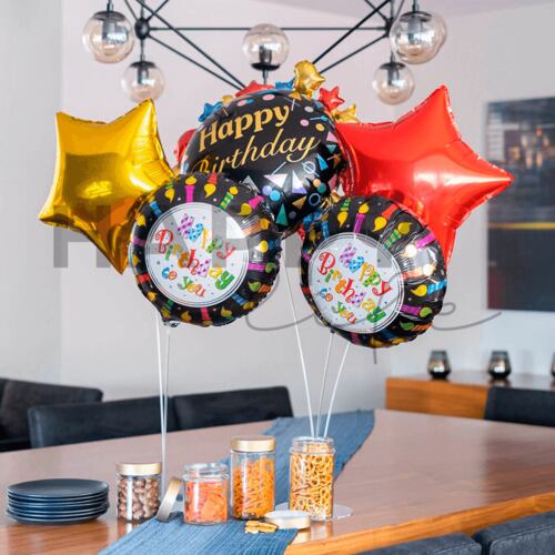 Globos de feliz cumpleaños metalico, decoración de fiesta Happy Birthday.