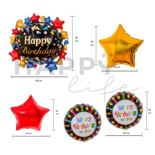 Globos de feliz cumpleaños metalico, decoración de fiesta Happy Birthday.