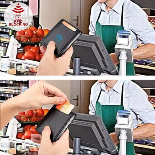 Carteras Para Hombre Rfid Que Bloquean El Dinero Clip De Dob