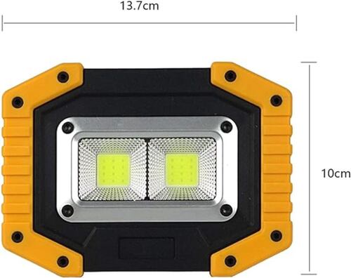 Luz De Trabajo Recargable Led 2000lm Lámparas Mano Camping