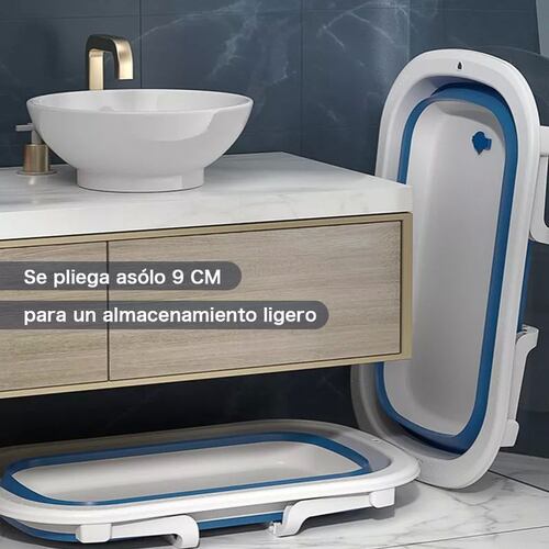 Bañera tina para bebé plegable con termómetro incluido.
