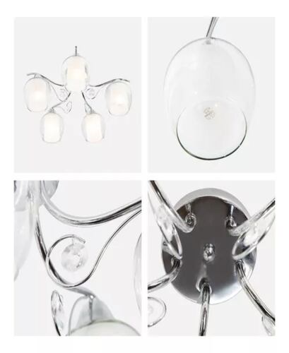 Lámpara De Techo Modern Luxe Plateada E14 40w 5 Luces Color Blanco Agregar a favoritos