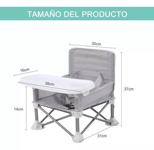 Silla Periquera Bebe Portatil Plegable Asiento Con Charola.