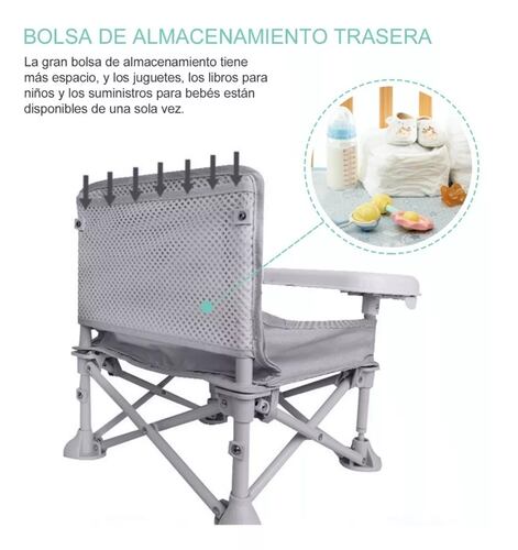 Silla Periquera Bebe Portatil Plegable Asiento Con Charola.