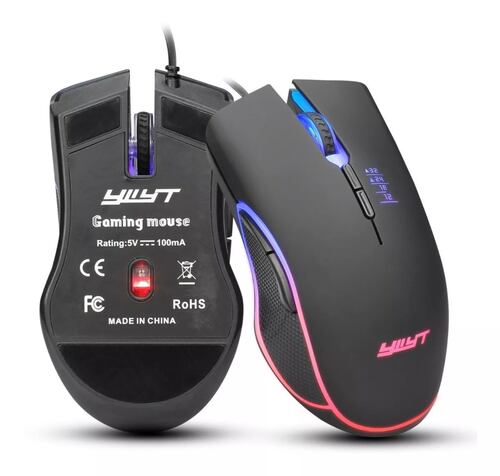 Mouse De Juego Rgb Mouse Gamer Alambrico Usb Dpi 3200 Negro