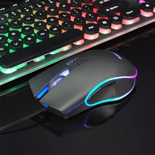 Mouse De Juego Rgb Mouse Gamer Alambrico Usb Dpi 3200 Negro