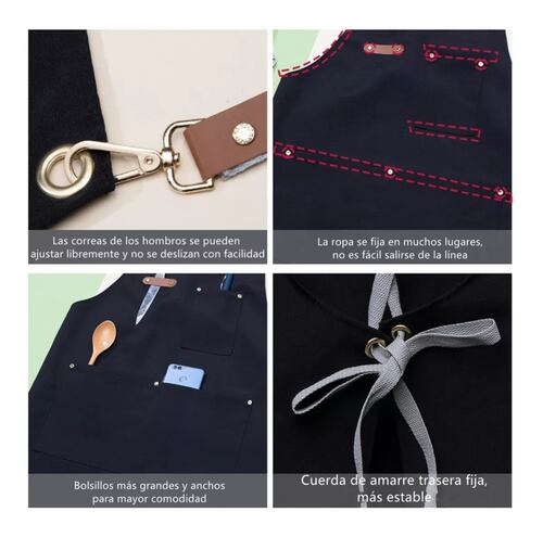 Mandiles Cocina Delantal Chef Barberia Multiusos Unisex.