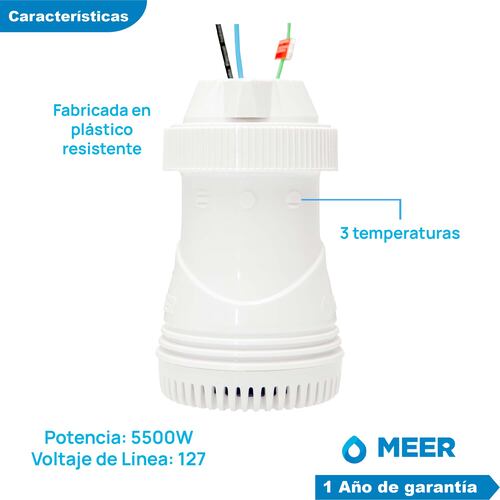Regadera Eléctrica de Baño de 3 Temperaturas 5500W de Potencia Incluye telefono.