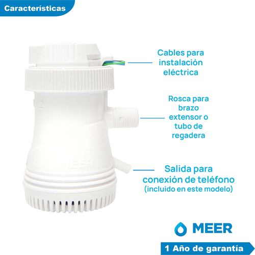 Regadera Eléctrica de Baño de 3 Temperaturas 5500W de Potencia Incluye telefono.