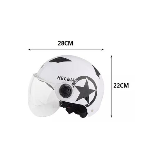 Cascos Moto, Bicicleta Y Scooter Con Gafas Transparentes Hd Rojo