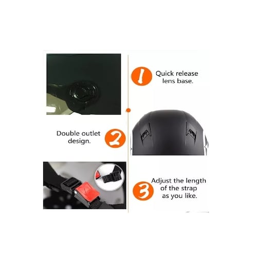 Cascos Moto, Bicicleta Y Scooter Con Gafas Transparentes Hd Rojo