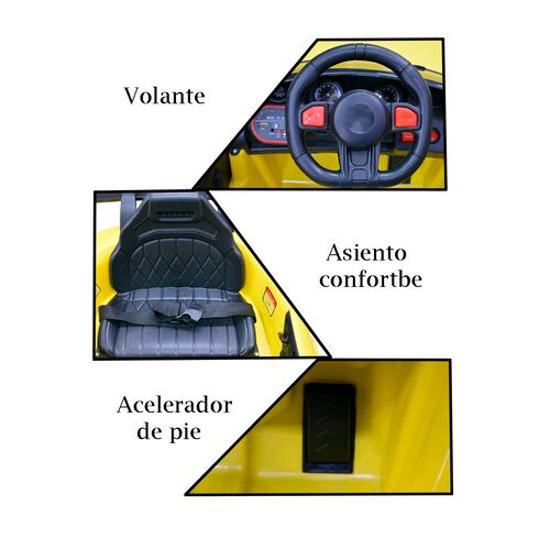 Carro Montable Electrico 6V Tipo Audi 915 Amarillo