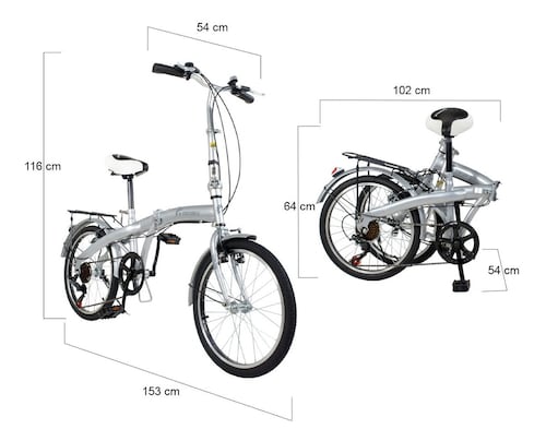 Bicicleta Plegable Retro Vintage R20 Vbrake Blanca