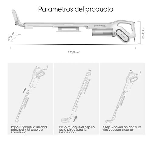 Aspiradora De Mano Vertical Alámbrica Deerma Dx700 15kpa.
