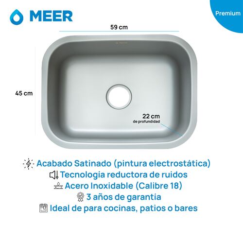 Fregadero de Cocina de Acero Inoxidable con Mezcladora Kit de Instalación y Accesorios de Regalo