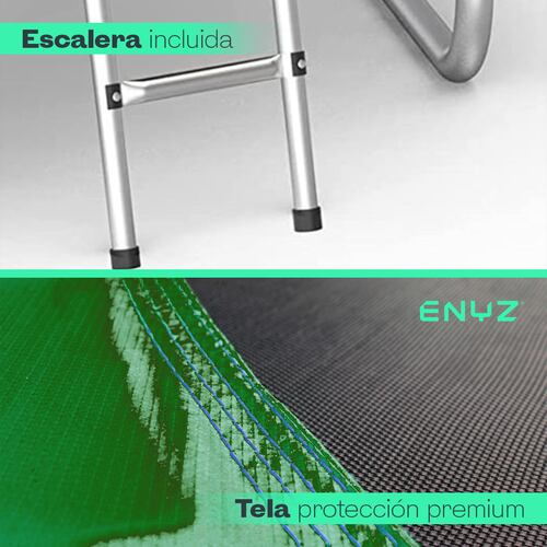 Trampolín Brincolín Premium 8 ft 2.43m Con Luces LED Tubular Reforzado Uso Rudo Jardín exteriores, restaurantes y negocios Tumbling Trampoline Outdoor Indoor.