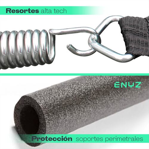 Trampolín Brincolín Premium 8 ft 2.43m Con Luces LED Tubular Reforzado Uso Rudo Jardín exteriores, restaurantes y negocios Tumbling Trampoline Outdoor Indoor.
