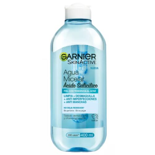 Agua Micelar Anti-imperfecciones Con Ácido Salicílico Momento de aplicación Día/Noche Tipo de piel Piel con tendencia al acné.