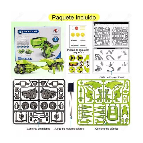 Dinosaurio Robot Solar Juguetes De Robot Solar Para Niños Verde