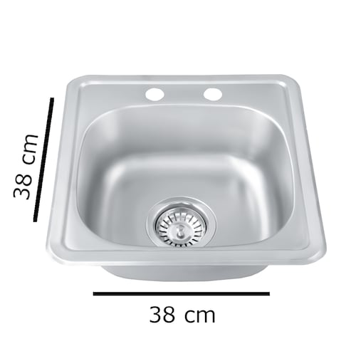 Tarja sencilla con mezcladora flexible de acero inox