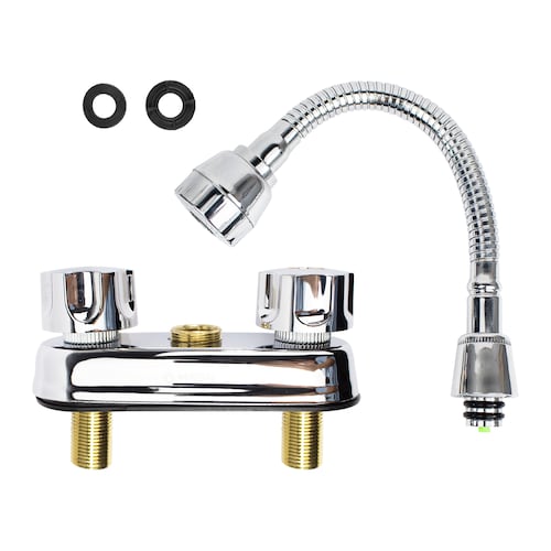 Tarja sencilla con mezcladora flexible de acero inox