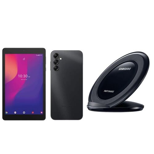 Samsung Galaxy A14 5G Negro 64GB Nuevo + Tableta Alcatel Joy Tab 2 32GB 4G + Cargador para celular Inalámbrico .