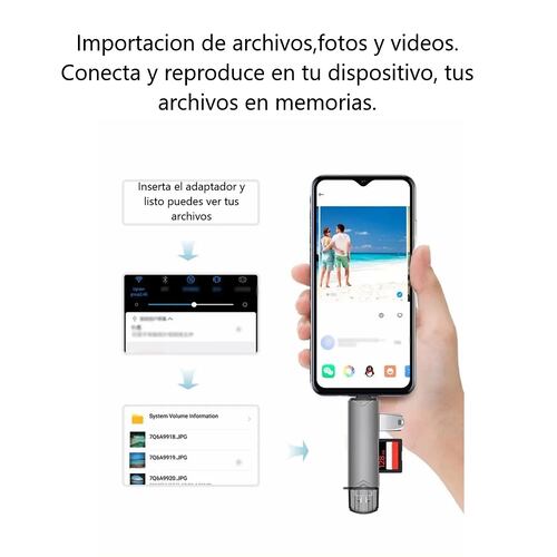 Lector de tarjetas multifunción 6 en 1 Usb 3.0 disco U tipo C Micro Usb Flash Sd adaptador teléfono