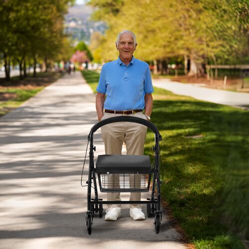 Onofo TEXAS Andadera Rollator Ortopedica con asiento Negro