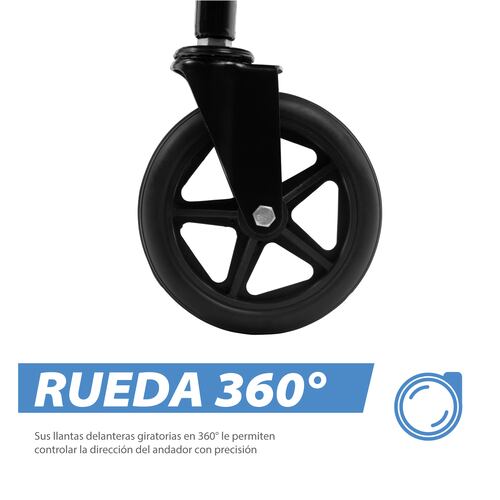 Onofo TEXAS Andadera Rollator Ortopedica con asiento Negro