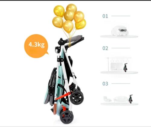 Carriola de paseo Genérica ML11-0173 KEKU mint green con chasis color blanco