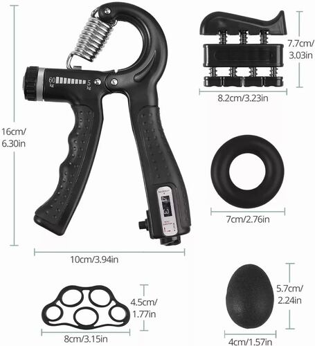 Ejercitador De Dedo Fortalecedor De Agarre Mano Elastica Kit