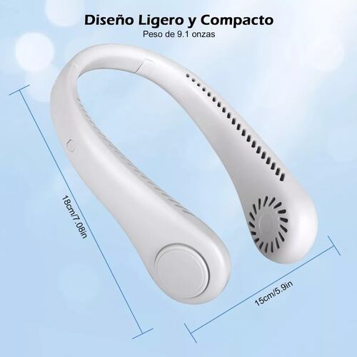 Ventilador Cuello Colgante Usb Sin Hojas Portátil 3 Modos.