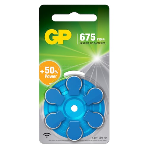 60 Pilas Auditiva GP BATTERIES Mod 675 Zinc Aire 1.45v