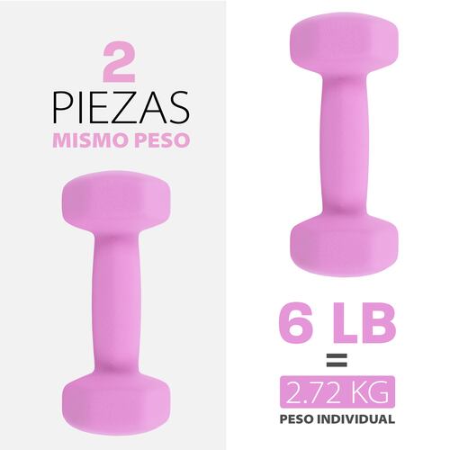 Altera NOVA Kit 2 Mancuernas de Neopreno 6 Lbs Lavanda digital.
